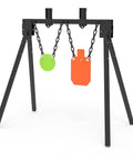 AR500 Steel Target Kit For Shooting Stand System With Height Adjustable Frame, silhouette and gong targets on chains