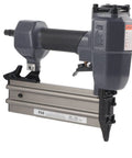 Rock Solid Heavy Duty Pneumatic Brad Nailer And Air Powered Stapler For No Fuss Woodworking and DIY Carpentry Projects Featuring Premium Aluminum Alloy Construction, side view.