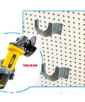Two Pack Vertical Wall Mount Grinder Holder Bracket For Angle Grinders Space Saving Rack Keeps Your Workshop Clutter Free And Ready To Grab Upright Storage Durable Metal Construction Easy Access Compact Wall Mount For Grab And Go Grinds