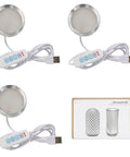 Three Color LED Lamp Kit 3Pcs For 3D Printers, USB Powered 5V 3000K Warm Light, Easy Install And Lit Up Your Prints, product image.