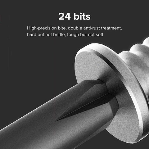 Close-up of precision bit from Magnetic Driver Bit Set Do It All With 24 S2 Steel Precision Bits For Electronics Repair And DIY Projects