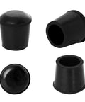 Four Pack Black Round Rubber Chair Leg Caps And Table Feet Covers Soft Touch Anti Slip Protectors Nine Sixteenth Inch Inner Diameter