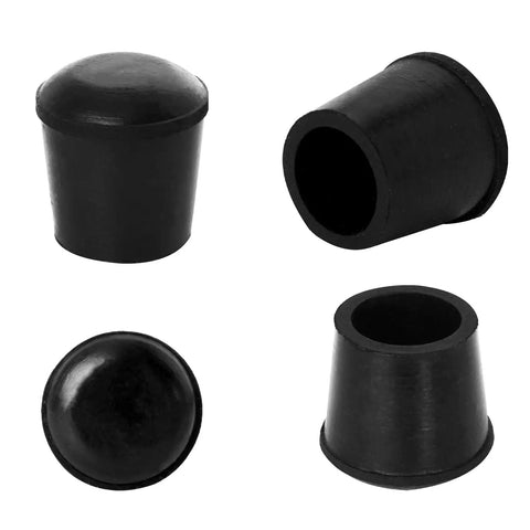 Four Pack Black Round Rubber Chair Leg Caps And Table Feet Covers Soft Touch Anti Slip Protectors Nine Sixteenth Inch Inner Diameter