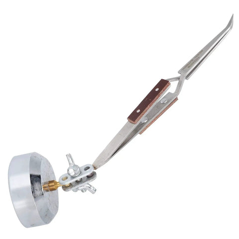 Ultimate Third Hand With Curved Tweezers For Jewelry Welding Electronics Repair Craft Projects 360 Degree Rotating tool with stable base.