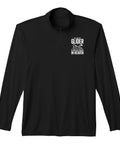 Black Funny Sailplane Pilot Soaring Glider Performance Quarter Zip Top For Men And Women, front view with logo on chest.