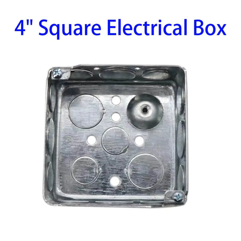 Twelve Pack Four Inch Square Electrical Boxes With One And A Half Inch Deep Metal Junction Boxes 21 Cubic Inches Galvanized Steel Knockouts