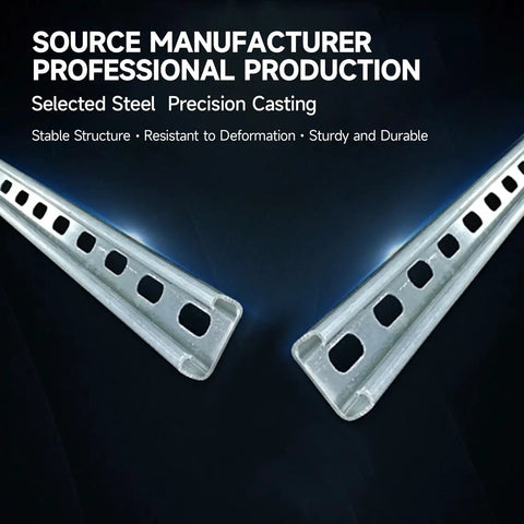 Heavy Duty Metal Strut Channel Kit 1-5/8 x 13/16 Inch 14 Gauge Slotted Back 47-1/4 Inch Length Electro-Galvanized Silver Pack Of 2