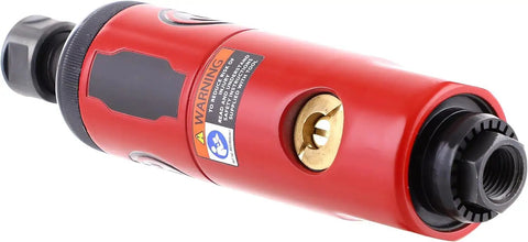 Red Air Die Grinder Tool 0.63 HP 27 000 RPM Quarter Inch Collet Straight Head Heavy Duty Pneumatic Grinder for auto detailing