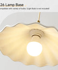 E26 lamp base of Premium White Scalloped Ceramic Pendant Light for various bulbs, showcasing vintage charm and heat resistance.