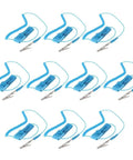 Ten blue adjustable anti static wrist straps with clips, part of Adjustable Anti Static Wrist Strap Kit Ten Pack For ESD Protection.