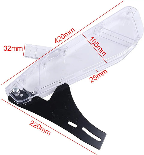 Universal Table Saw Protective Cover And Dust Guard For 6 To 12 Inch Saw Blades Clear Plastic Shield Dimensions Visible