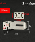 Top Notch Stainless Steel Sliding Gate Bolt Door Lock Latch With Brushed Finish Heavy Duty Rust Resistant Hardware, 3 inches, silver color, measuring details.