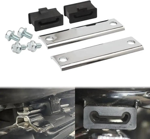Adjustable Exhaust Centering Bracket Kit For Harley Touring Bikes No More Squeaks And Rattle Muffler Hanger Fender Rubber Grommets
