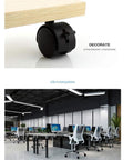 2 Inch Nylon Swivel Caster Wheel With Brake For Carts Office Chairs And Furniture Featuring M8 By One Point Two Five Threaded Stem For Floor Protection And Light Duty Replacement Suitable For Desks Tables Shelving And Light Equipment shown installed on furniture.