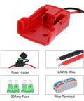 RC Car Battery Adapter Converter For DIY Builds And Repairs, 18V Battery Conversion Kit with 12AWG Wire, ABS Shell, 30 Amp Fuse