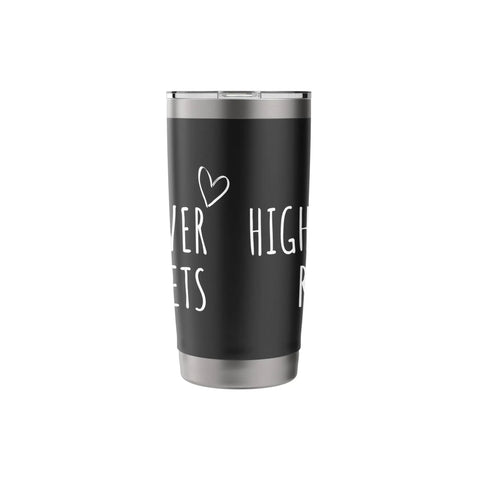 Black Rocketry Nerds Stainless Steel Insulated Tumbler For Engineers And STEM Buffs with heart design, side view
