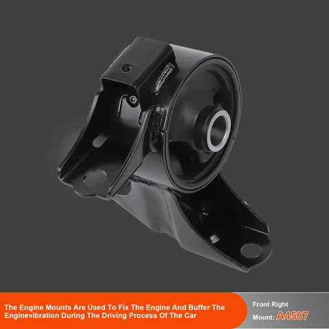 Front Right Mount A4587 from Engine And Transmission Mounts Set For Honda Odyssey 3.5L V6 2011 Through 2017 Replaces OE A4575EL