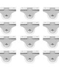 White Inch PP Directional Caster Wheel 12pcs for Furniture and Cart, fixed rigid type with flat plate, shown in a grid layout.