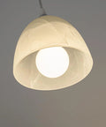 Three-Light H-Type Track Lighting Kit pendant with frosted white glass shade and visible bulb, shown from below.