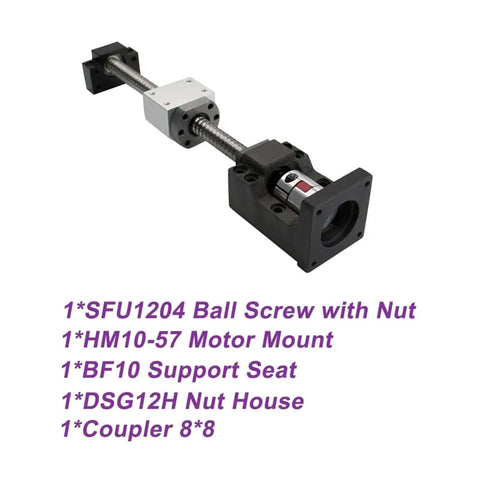 Super Cool SFU1204 Ballscrew Kit With 300mm Rod Dia 12mm Pitch 4mm C7 Grade Plus Single Ball Nut And BF10 HM10 DSG12H Coupler For CNC Build