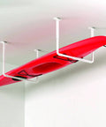 Adjustable Garage Ceiling Storage Rack Kit 33x34 Inches Overhead Shelf Bracket White Frees Floor Space For Bins Luggage And Bulky Gear