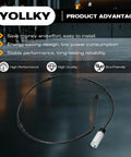 Front brake pad wear sensor cable for BMW Mini Countryman Paceman, black cable with white connector, front view