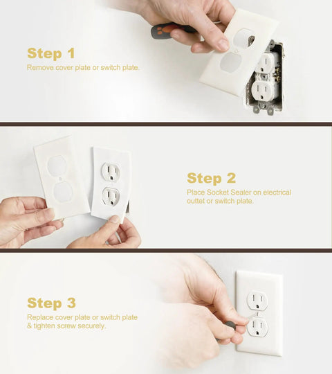 Kick Them Cold Drafts To The Curb With Fifty Premium Outlet Insulation Gaskets Quick Push Fit Installation steps for sealing outlets.