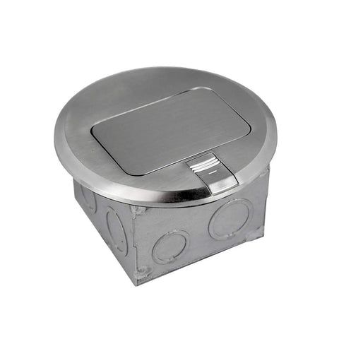 Round Pop Up Floor Box Kit With 6 Inch Diameter Cover And 20 Amp Tamper Weather Resistant Receptacle Outlet