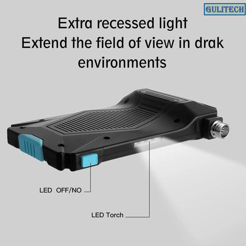 Extra recessed light feature on Top Notch Handheld Endoscope for improved visibility in dark environments.