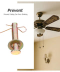 Heavy Duty Metal Shear Pins With Locking Mechanism For Ceiling Fan Pulley and Receiver Trailer Hitches, shown with ceiling fan.