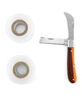 Gardening Grafting Cutter Kit With Two Grafting Tapes For Plant Budding And Fruit Tree Pruning Pro Grade Graft Tool Stainless Steel Blade