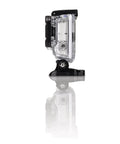 Side view of Hero3 Replacement Housing for Action Cameras, Waterproof to 60m, showing durable clear and black design for HERO3 models.