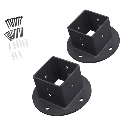 Heavy Duty Metal Post Base Anchors For Fence Railings Privacy Panels Gazebos Pergolas And Mailbox Brackets Built To Last visible with screws