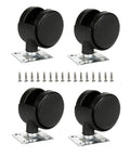 Plastic 1.5 Inch Swivel Caster Wheels Set Of 4 With 16 Screws For Appliances Furniture File Cabinets And Workbenches Smooth Quiet Rolling Durable Nylon Wheel On Sturdy Metal Base Heavy Duty Replacement For Home And Office Mobility