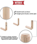 Premium Wood Dowel Pins Set 400 Pieces 6mm 8mm 10mm L Fluted Beveled Ends Tapered For Easier Insertion Straight Grooved Pins