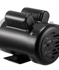 1.5HP Single Phase Electric Motor 1750 RPM 56C Frame With Five Eighths Inch Shaft 115 230V SHDC Four Pole Replacement For VEVOR OEM Black Built Tough For Air Compressors And Machinery Plug And Play Ready black TEFC motor side view