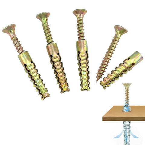 100 Sets Wall Anchors With Screws Kit For Drywall Self-Drilling Plugs And Fasteners No-Prep Install Premium Yellow Zinc-Plated Carbon Steel Rust-Resistant Heavy-Duty Mounting Hardware For Shelves, Mirrors, And TVs. Self-drilling drywall anchors and screws shown