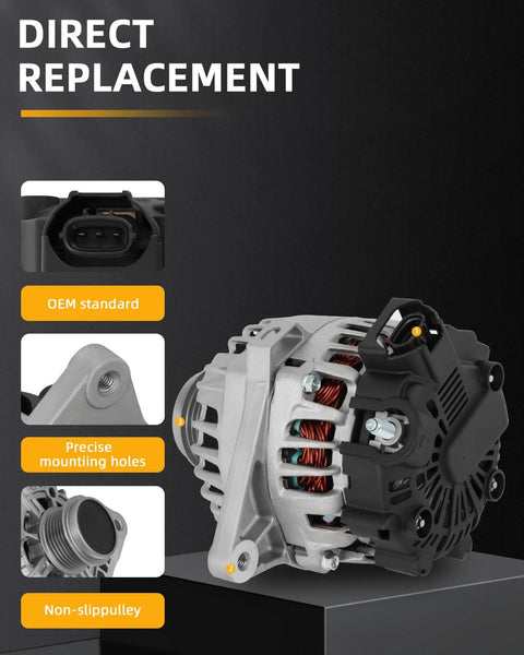 Alternator 12V 90Amp S4 Pulley Fit Hyundai Elantra 2011 2017 Elantra Coupe 2013 2014 Elantra GT 2013 2014 Kia Forte 2014 2016