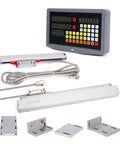 Professional Digital Caliper Built Different For Precision Lathes And Milling Machines Featuring A Rock Solid Glass Scale Electronic Ruler With Half Micron Accuracy XYZ Tracking And A Badass Die Cast Alloy Housing components, screen, and cables.