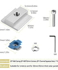 Mid Clamps For Solar Panels Unistrut 30mm 35mm Silver 20 Pack with screws, nuts, and wrench