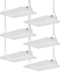 Heavy Duty Led Linear High Bay Shop Lights 410W Cranking 60600 Lumens 0 To 10V Dimmable Rotatable Hanging Fixture 5000K Daylight 6 pack