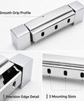 Beefy Industrial Zinc Alloy Freezer Door Hinge Rock Solid Concealed Cover For Walk In Coolers Built Damn Tough For Kitchen Gear And Commercial Fridges showing smooth grip profile and 3 mounting slots.