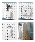 Slick Wall Mounted Pegboard Organizer With Hassle Free Punch Free Design And Legit Abs Durability For Garage Shop And Home Gas Water Heater Pipe Cover That Slaps Away Clutter And Upgrades Your Storage Game, showing various tool storage features.