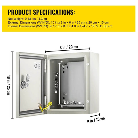 4 Pack Steel Electrical Boxes Waterproof And Dustproof For Outdoor And Indoor Use Heavy Duty Junction Enclosures With Four Compartments Weatherproof Electrical Boxes For Home Garage Shed And More, 25 x 20 x 15 cm dimensions, open door