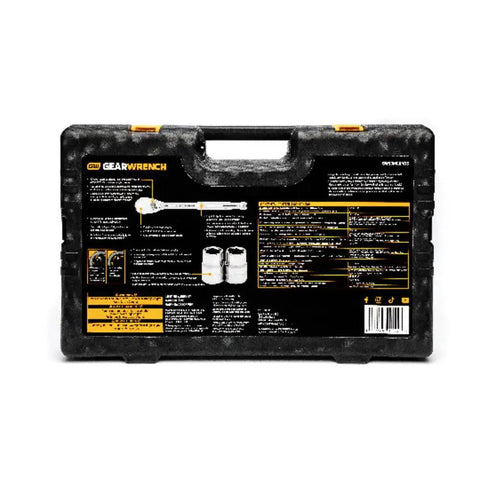 Rear view of the blow mold case for 185 Piece Pro Grade Mechanics Hand Tool Set With 1/4 3/8 And 1/2 Inch Drive Ratchets