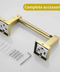 Gold Toilet Paper Holder With Double Post Pivoting Design Brushed Brass Look Wall Mount Tissue Hanger accessories and screws