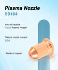 Plasma Cutting Pro Grade Top Notch Consumables Kit copper nozzle 59164 for TI PC65 Torch, 65A plasma cutter compatible