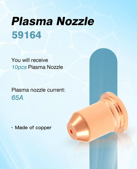 Plasma Cutting Pro Grade Top Notch Consumables Kit copper nozzle 59164 for TI PC65 Torch, 65A plasma cutter compatible