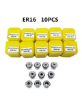 Top Tier Spring Collet Set For CNC Lathe And Milling Machine Includes ER16 Sizes 01-10 for precision machining and durability.