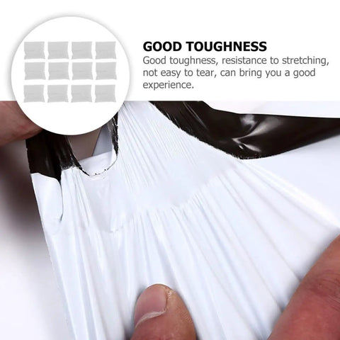 Close-up of hands stretching Bulk Pack Water Resistant Self Sealing Shipping Bags 25x30cm Plastic Courier Mailers Packing Envelopes